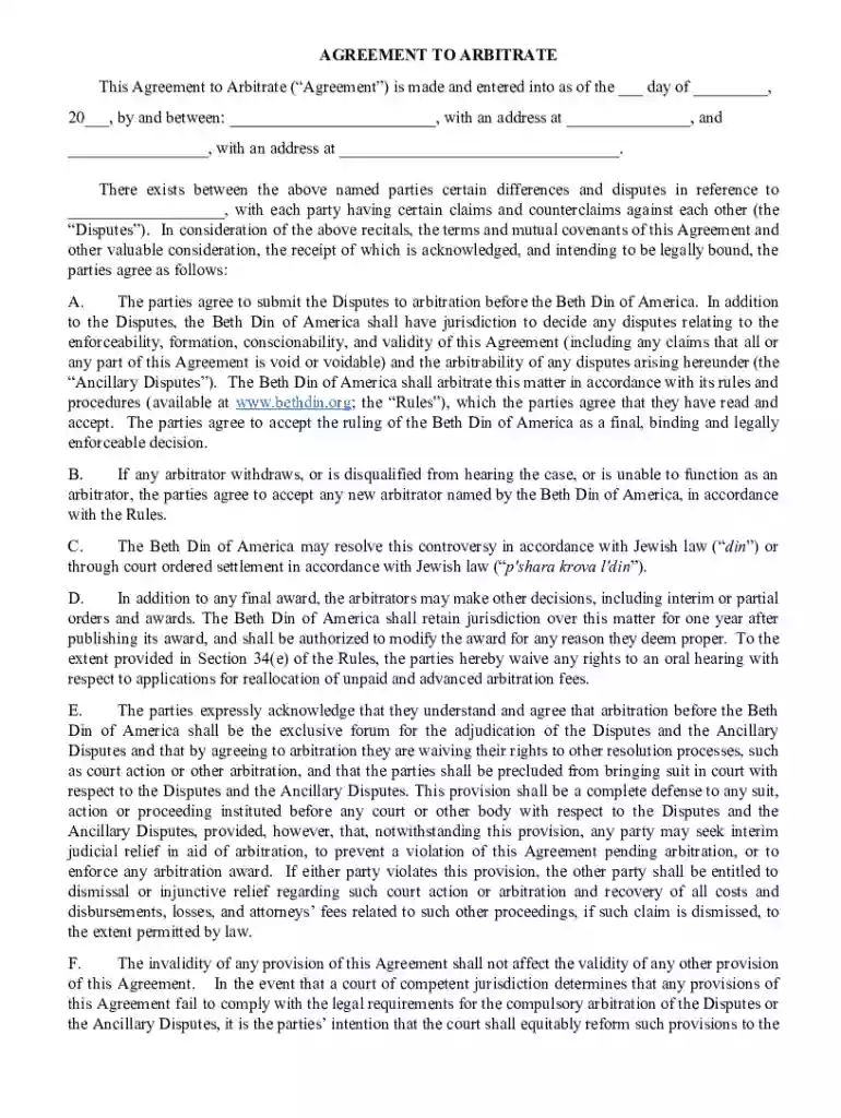Agreement to Arbitrate Sample Clauses: 2k SamplesLaw Insider Preview on Page 1
