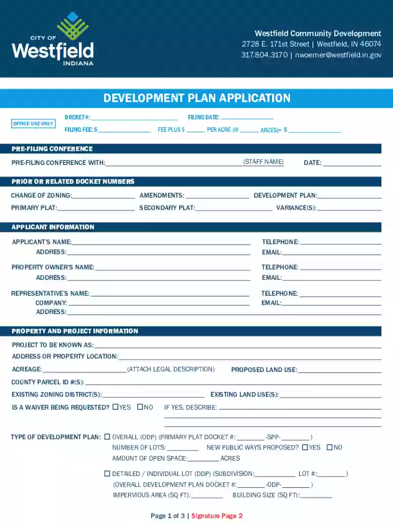 indiana development plan westfield Preview on Page 1