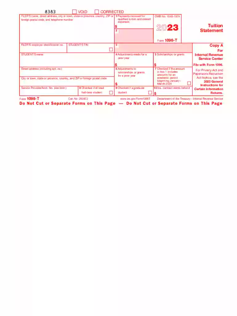 2023 form 1098 t Preview on Page 1