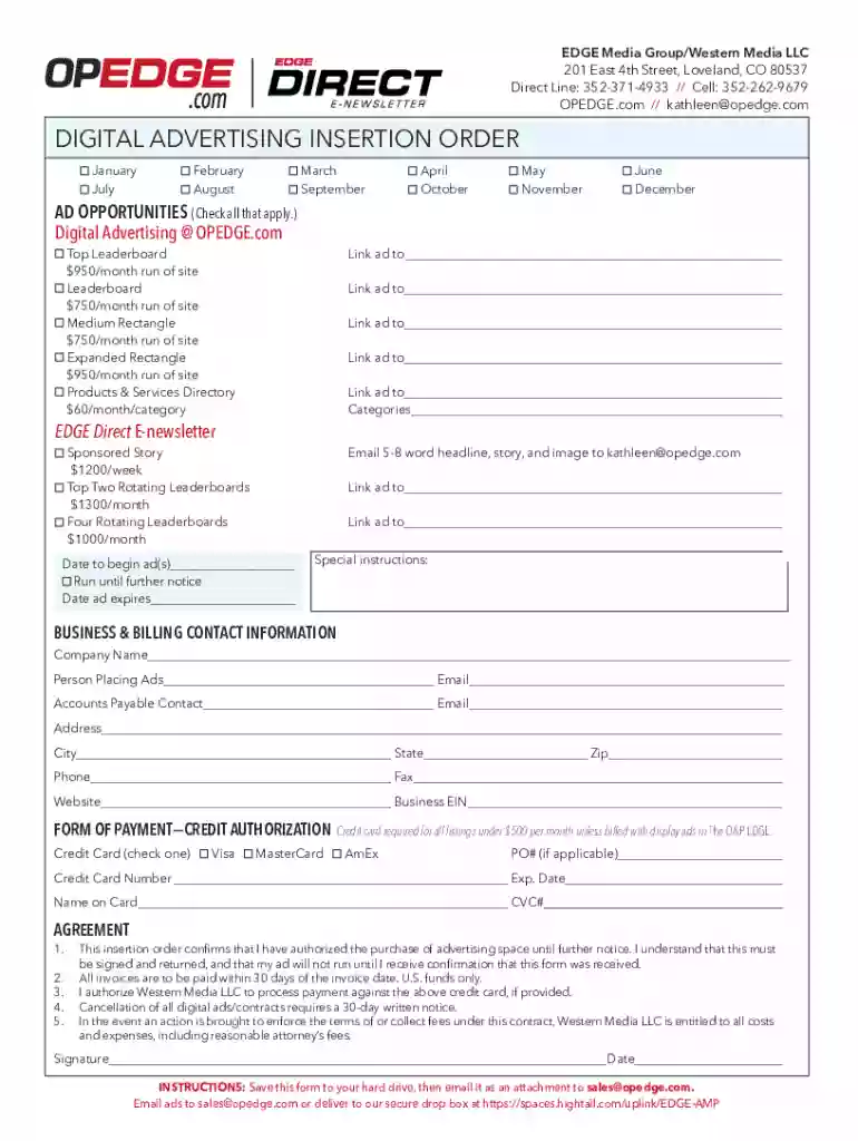 opedge wp-contentuploadsO&P JOBS + CALENDAR INSERTION ORDER - opedge Preview on Page 1