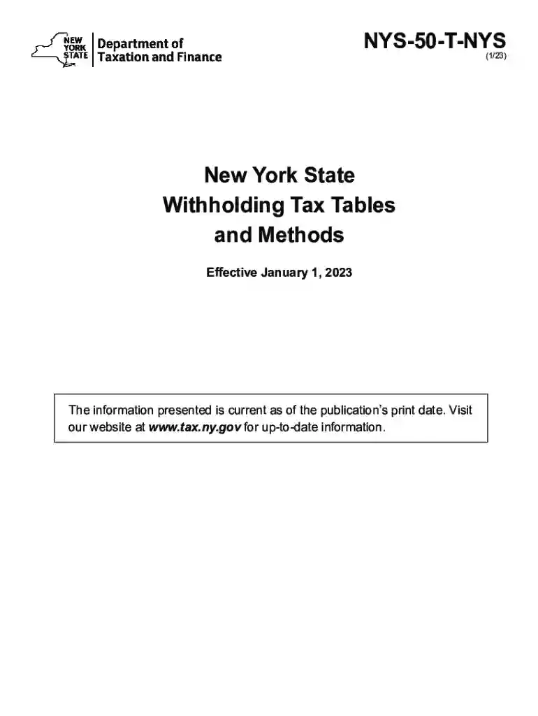 nys tax withholding tables Preview on Page 1