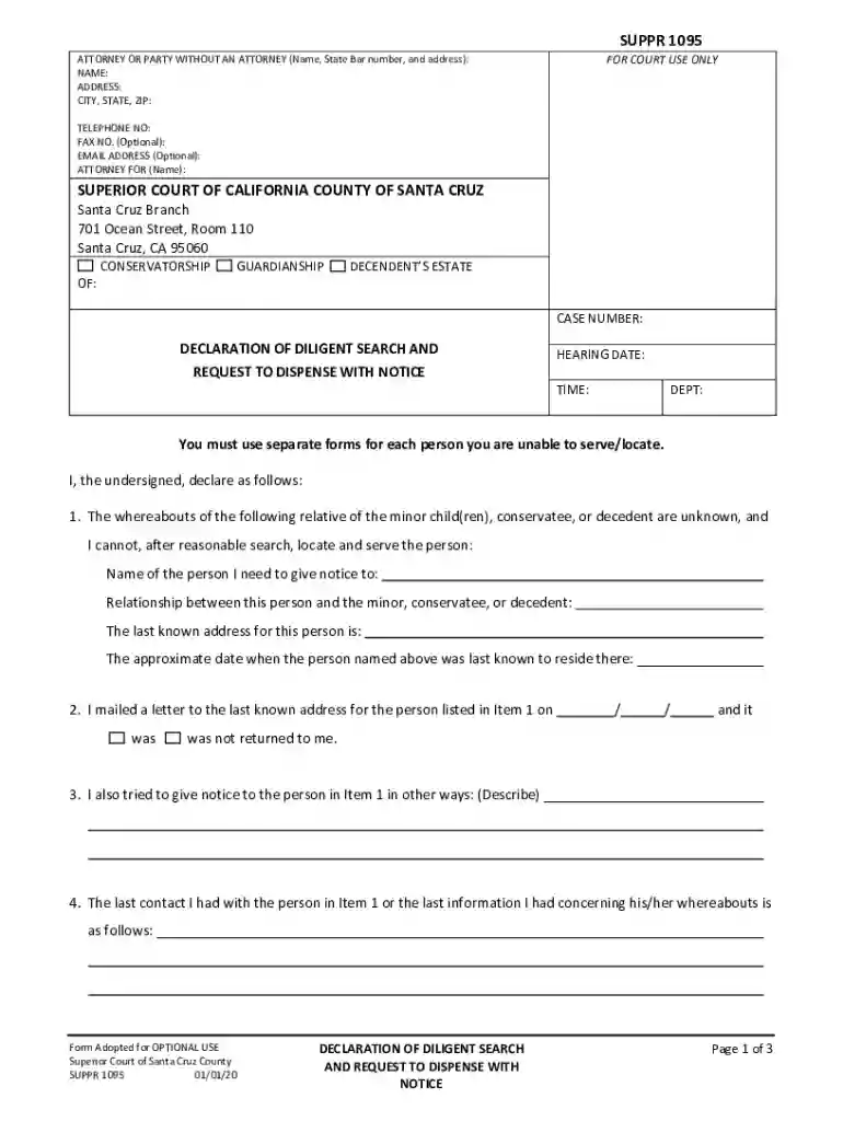 SUPERIOR COURT OF CALIFORNIA COUNTY OF SANTA CRUZ Preview on Page 1