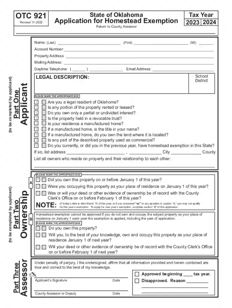 oklahoma homestead exemption Preview on Page 1