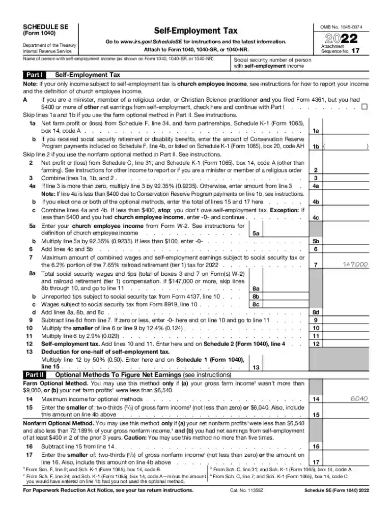 self employment tax 2022 Preview on Page 1