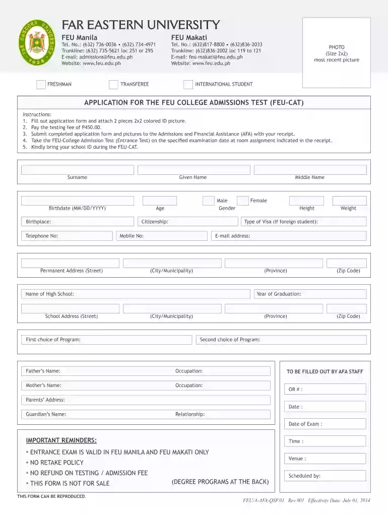 feu application Preview on Page 1