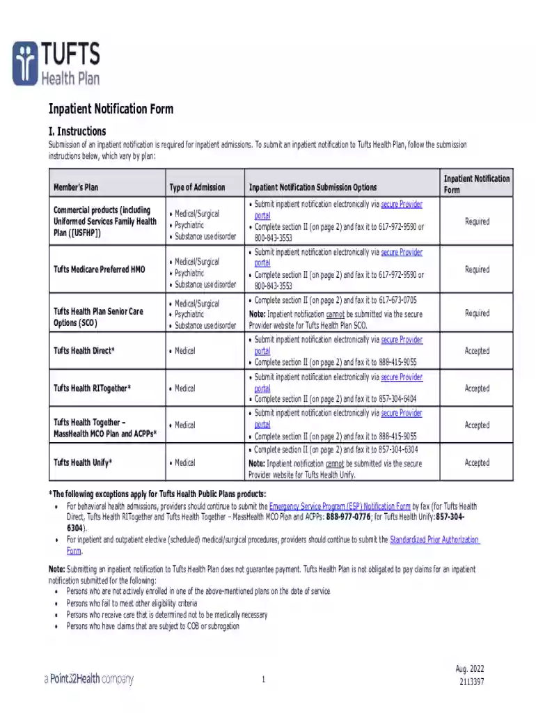 tufts out of network referral form Preview on Page 1