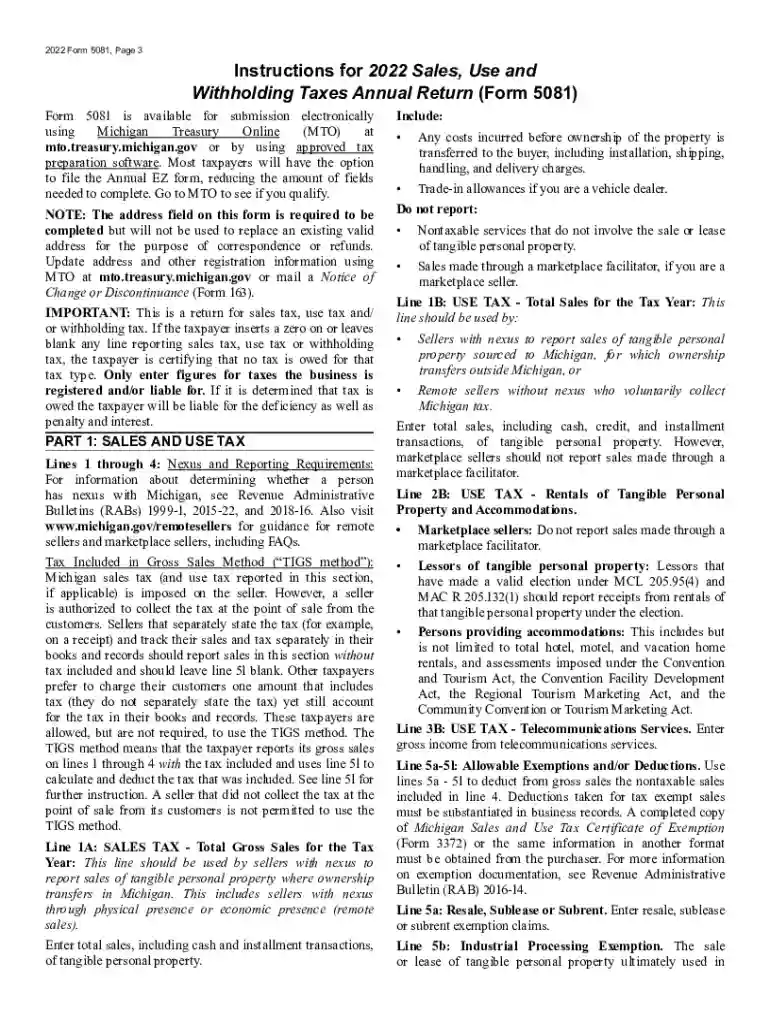 form 5081 michigan 2022 Preview on Page 1