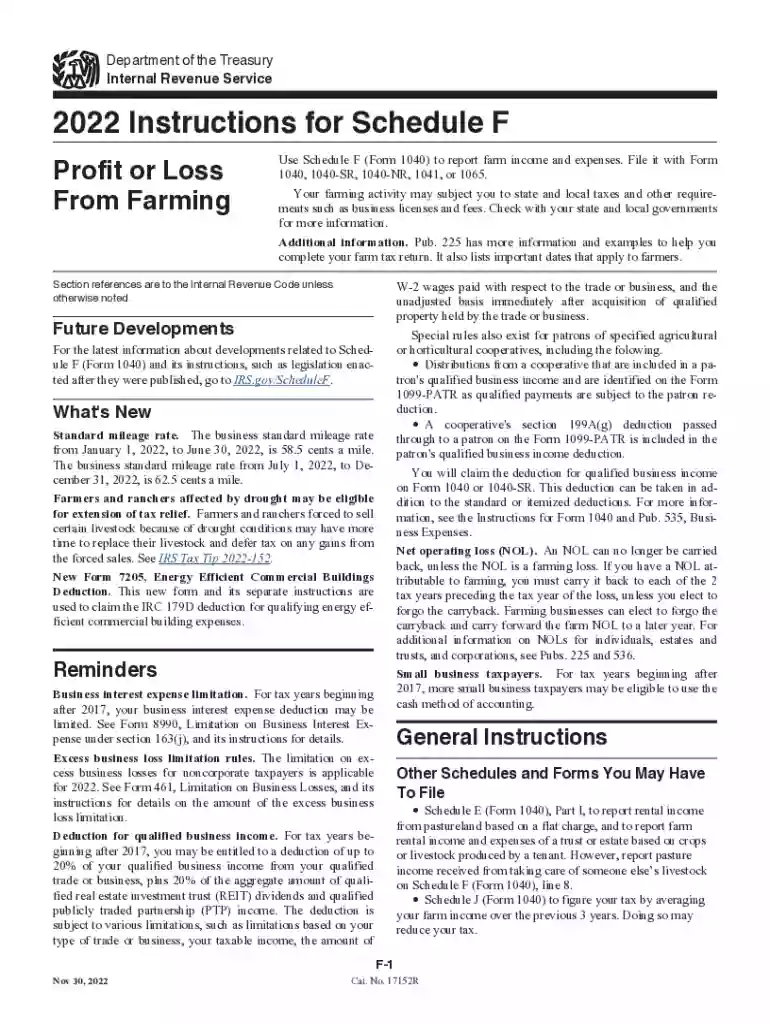 schedule f instructions Preview on Page 1