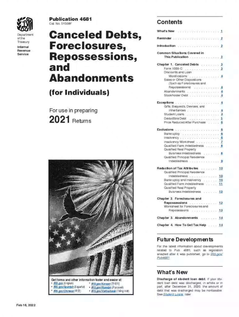 irs publication 4681 for 2021 Preview on Page 1