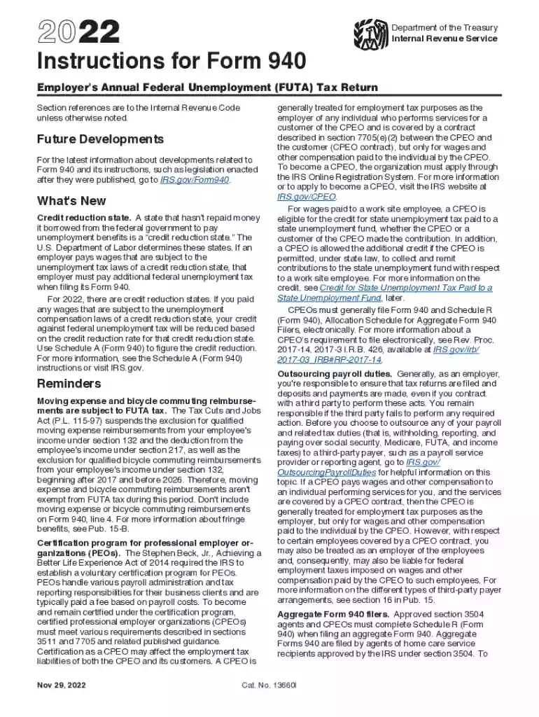 form 940 instructions 2022 Preview on Page 1