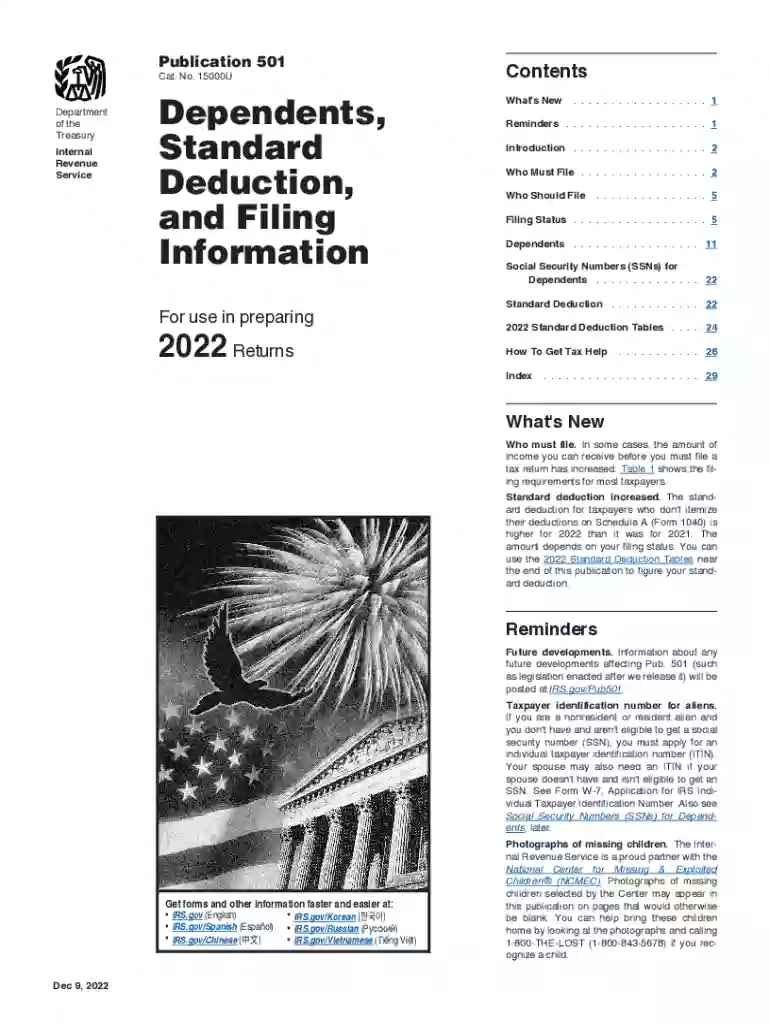 irs publication 501 Preview on Page 1