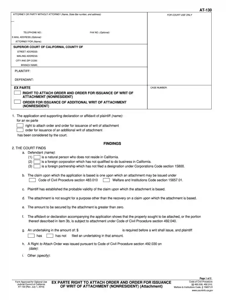 at 130 form Preview on Page 1