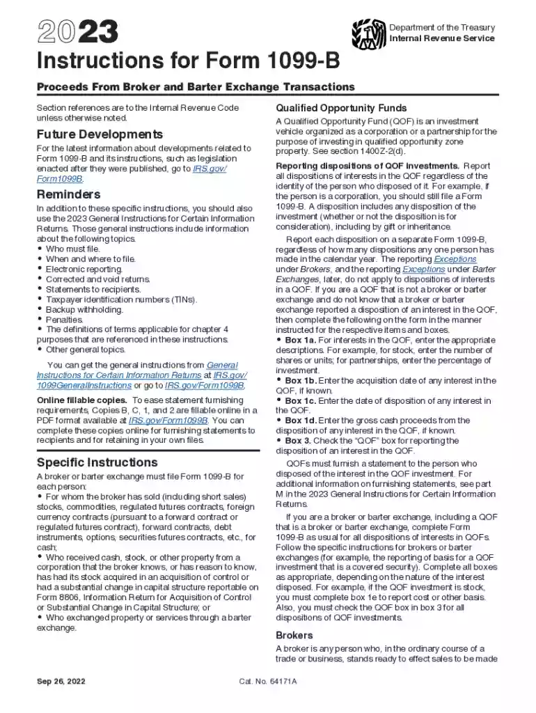 1099 b instructions Preview on Page 1