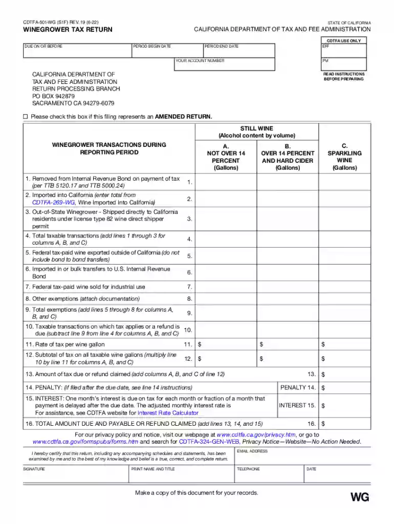winegrower tax return Preview on Page 1