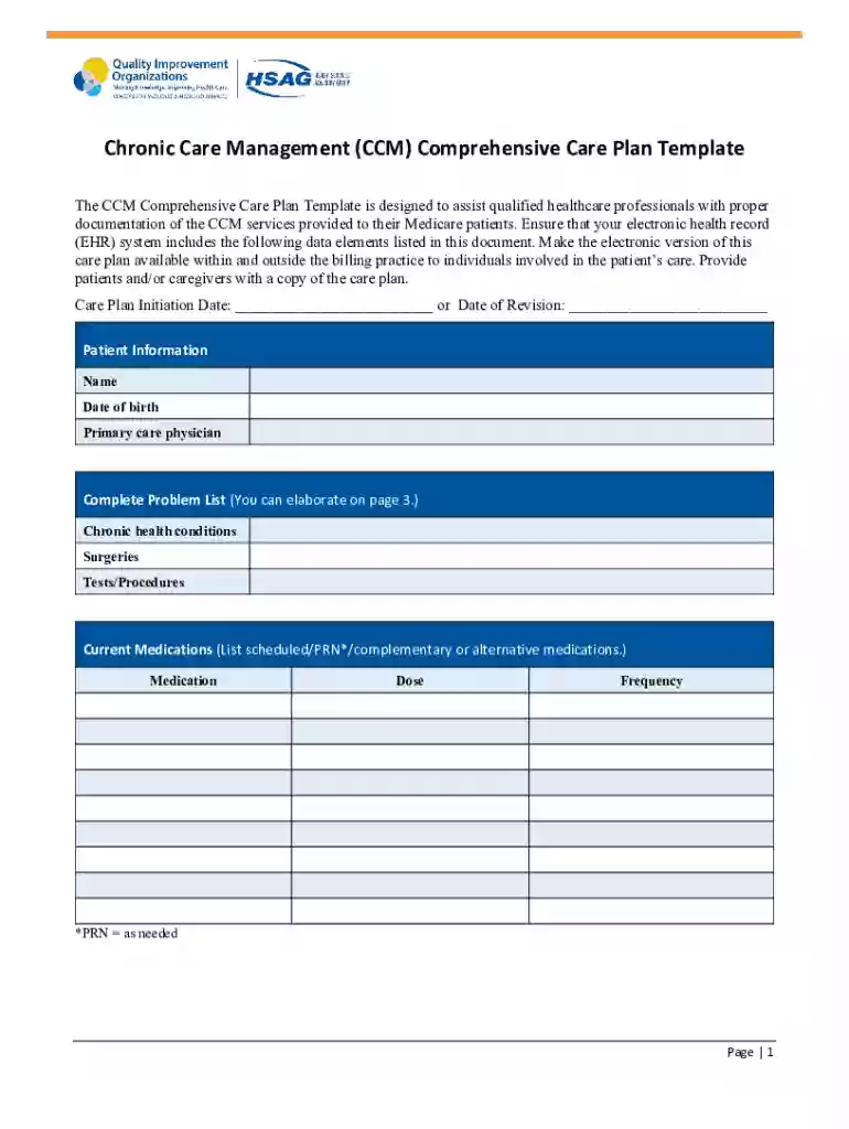 chronic care management template pdf Preview on Page 1