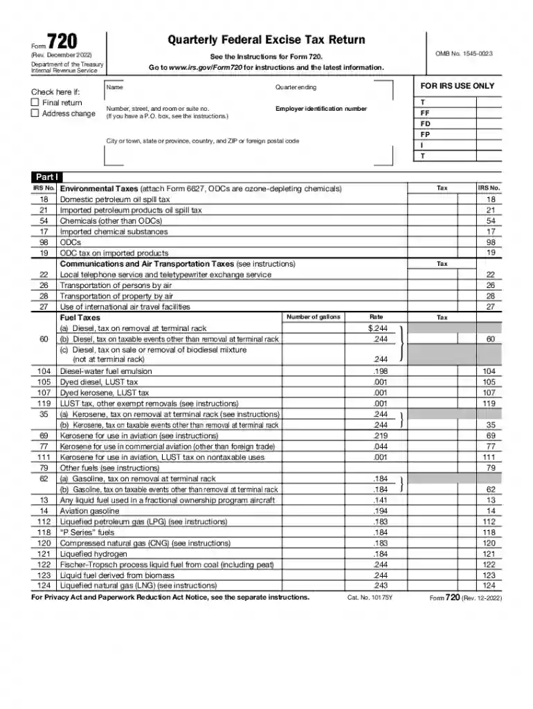 form 720 2022 Preview on Page 1