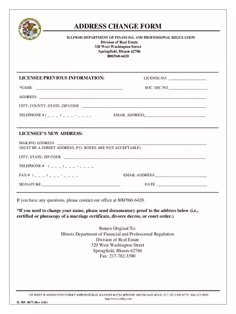 Address change form DRE.doc Preview on Page 1