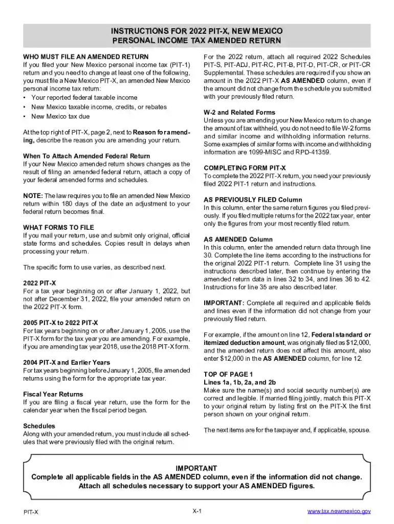 How to Amend a New Mexico Tax Return - e-File Preview on Page 1