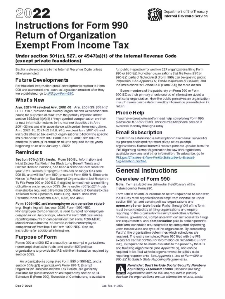 2022 form 990 instructions Preview on Page 1