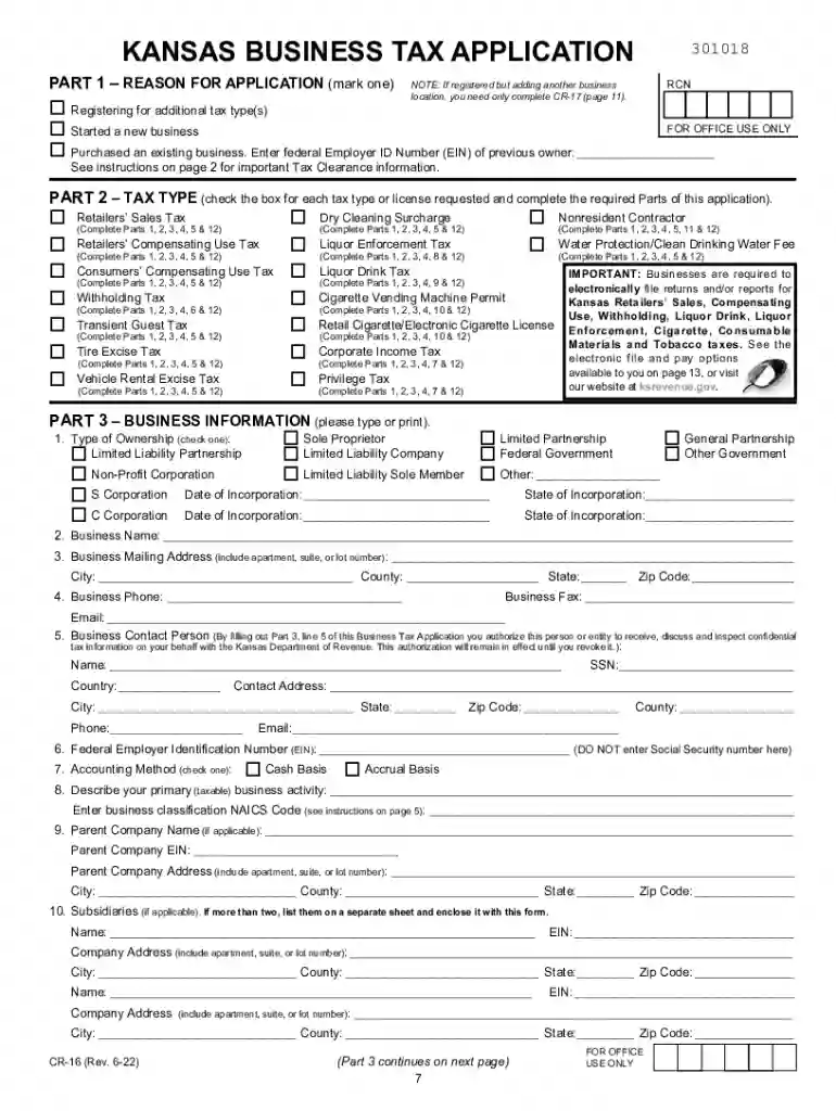 kansas cr 18 form Preview on Page 1