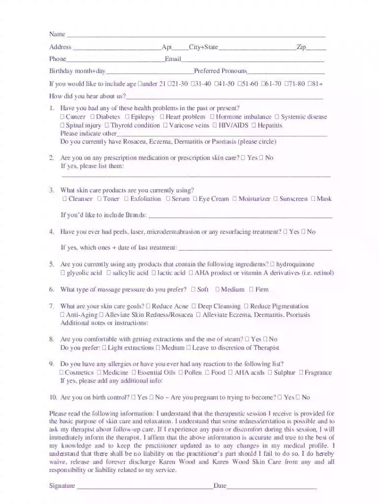online client consultation forms Preview on Page 1