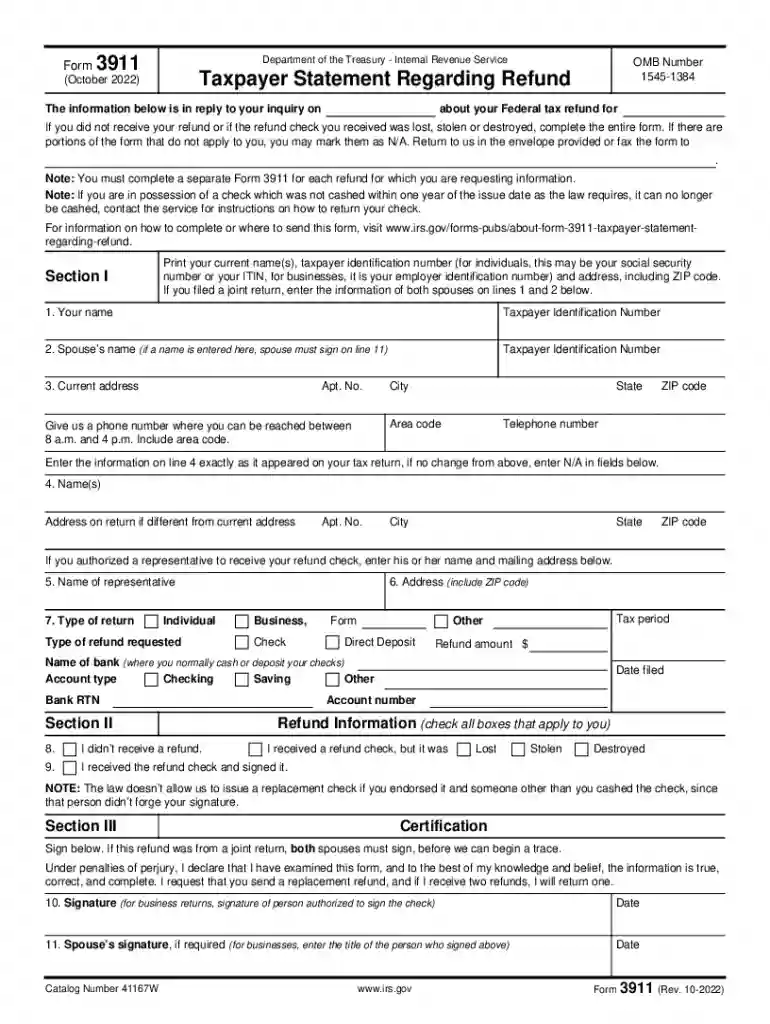 3911 form Preview on Page 1