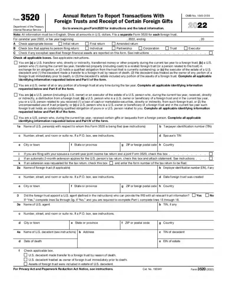 3520 form 2022 Preview on Page 1
