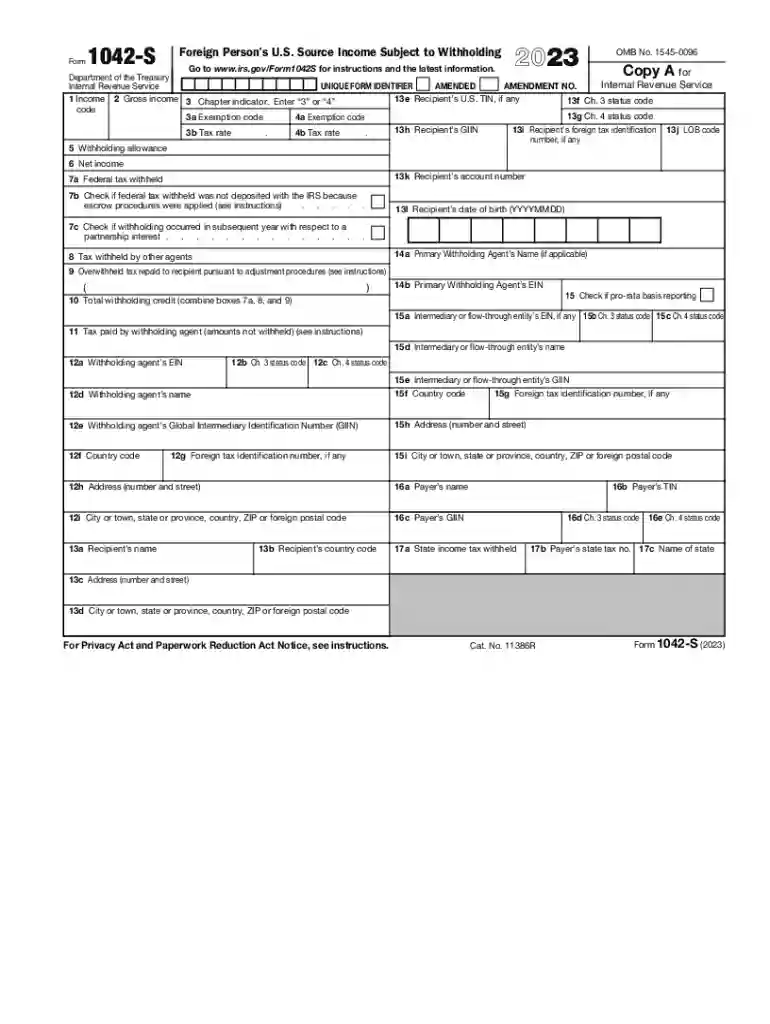 2023 form 1042 Preview on Page 1