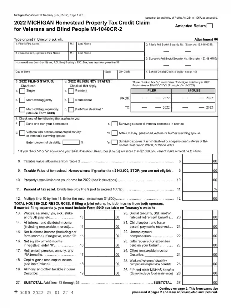 2022 homestead credit form Preview on Page 1
