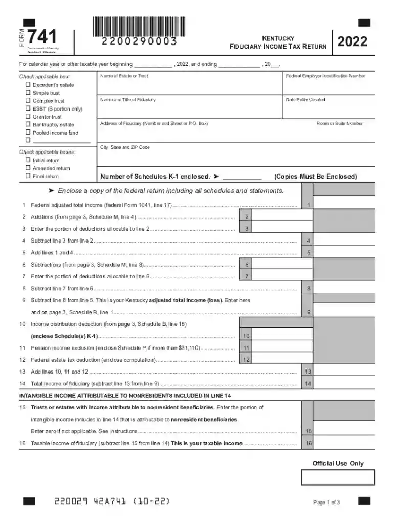 About Form 1041, U.S. Income Tax Return for Estates and TrustsIncome Taxes - TAXANSWERS - KentuckyIncome Taxes - TAXANSWERS - KentuckySC1041 DEPARTMENT OF REVENUE FIDUCIARY INCOME TAX RETUR Preview on Page 1