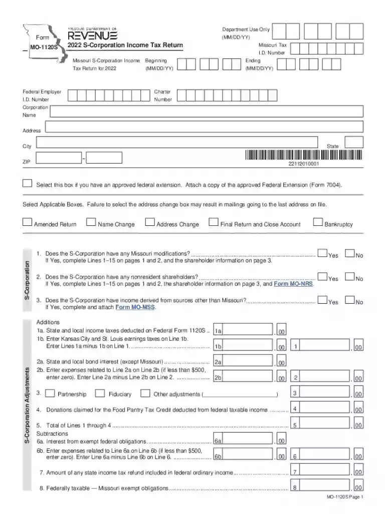 mo 1120s form Preview on Page 1