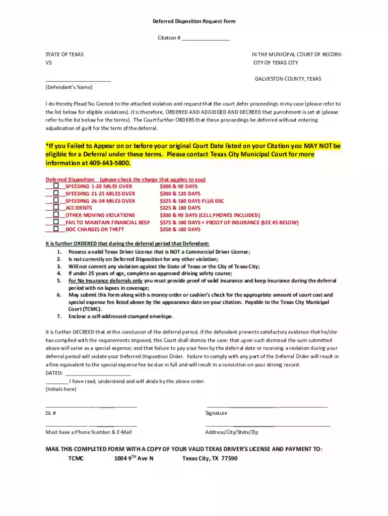 Requesting Deferred Disposition - HoustonRequesting Deferred Disposition - HoustonRequesting Deferre Preview on Page 1