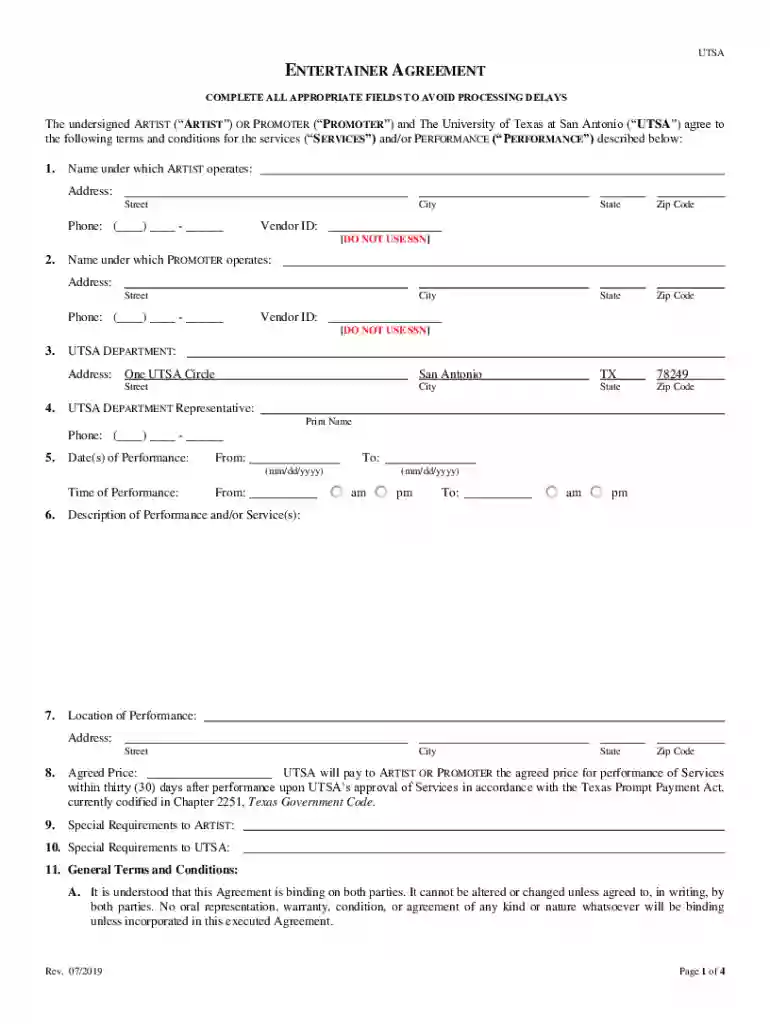 Standard Business Contract Templates Preview on Page 1