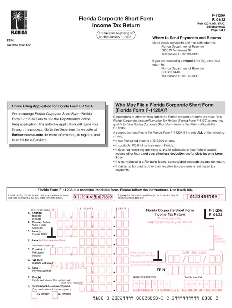 Creating a Basic Form 1120 - U.S. Corporate Income Tax Return Preview on Page 1
