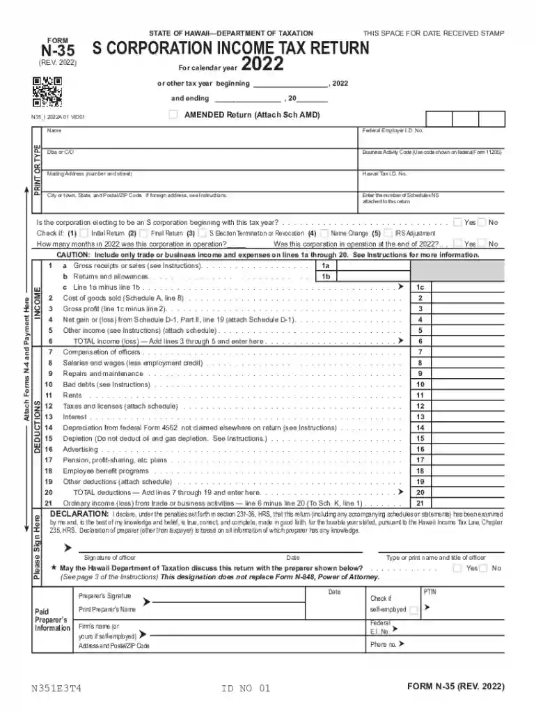 hawaii state tax forms 2022 Preview on Page 1