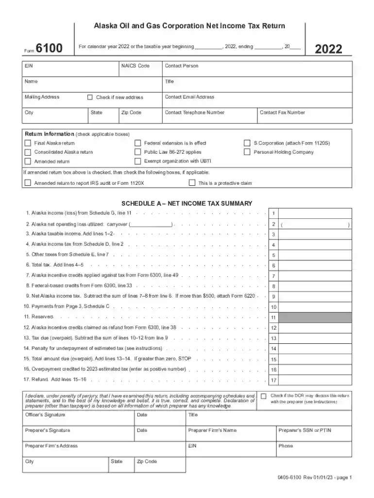 alaska 6100 oil gas return form Preview on Page 1