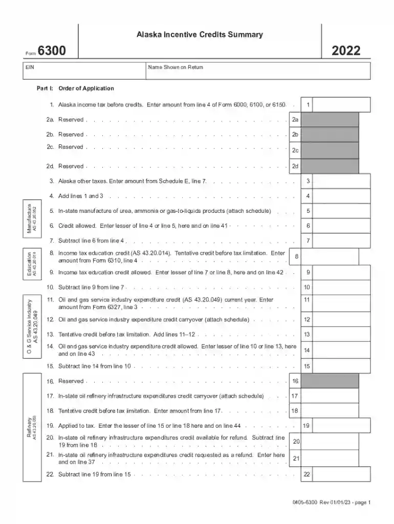 AK DoR 6300 Form Preview on Page 1
