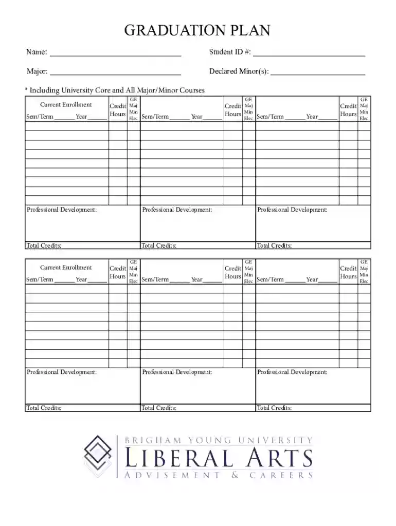 graduation plan template Preview on Page 1