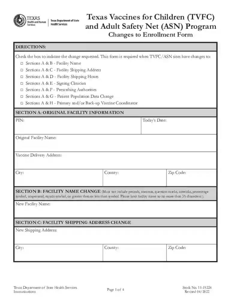 Fillable Online TVFC Program - Vaccine Transfer Authorization Form Preview on Page 1