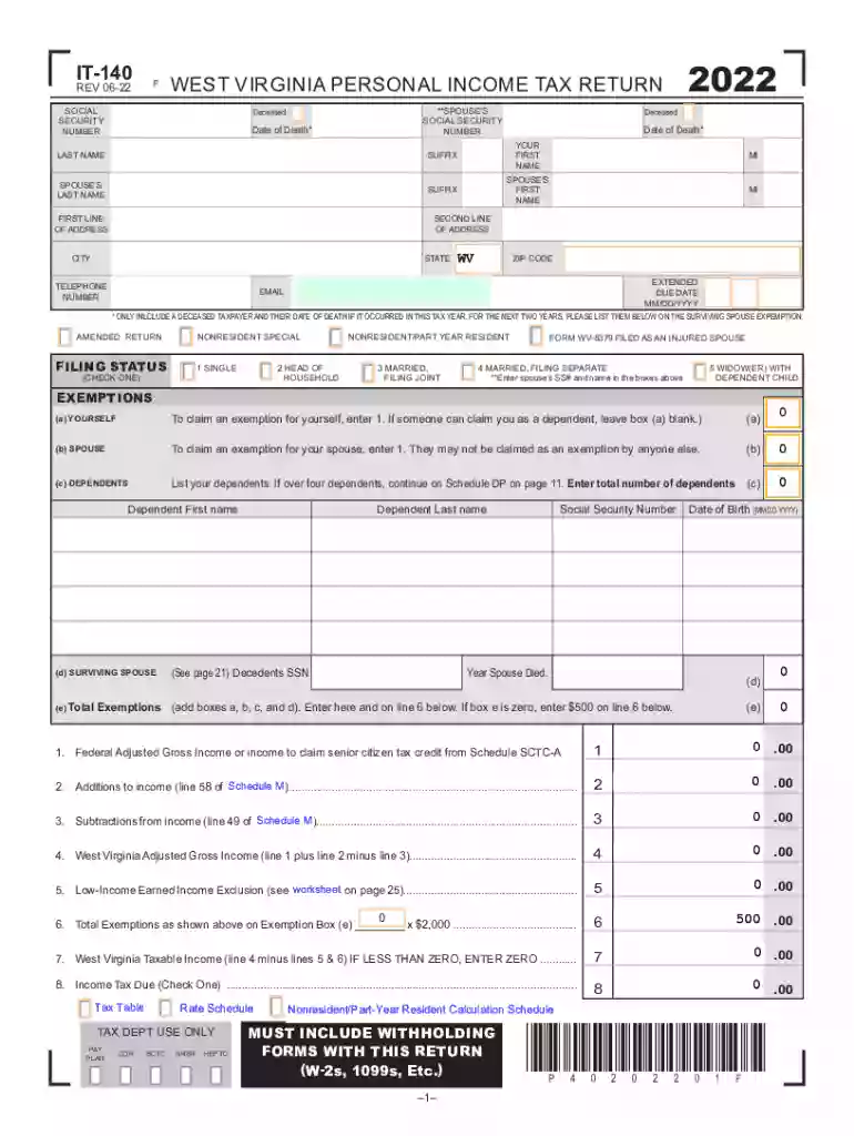 IT-140 PIT Forms and Instructions TY2022 initial draft 2022.08.03.indd Preview on Page 1