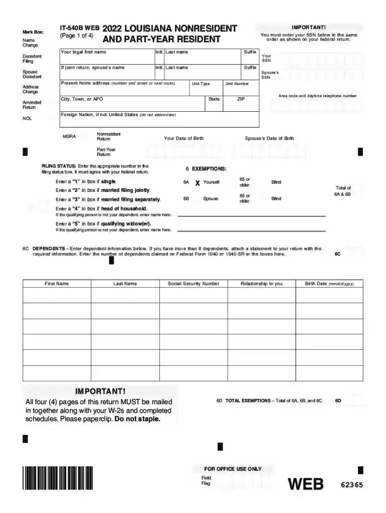 IT-541i (1/16) - Louisiana Department of Revenue Preview on Page 1