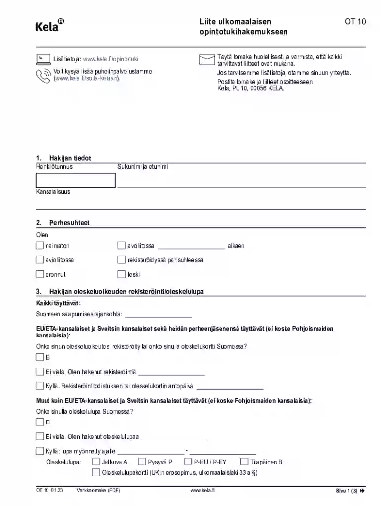 kela form Preview on Page 1