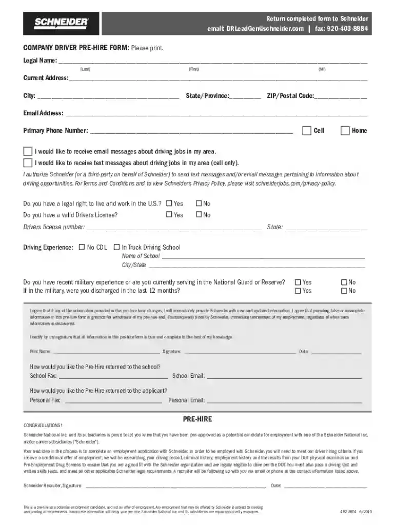 fmcsa road test form Preview on Page 1