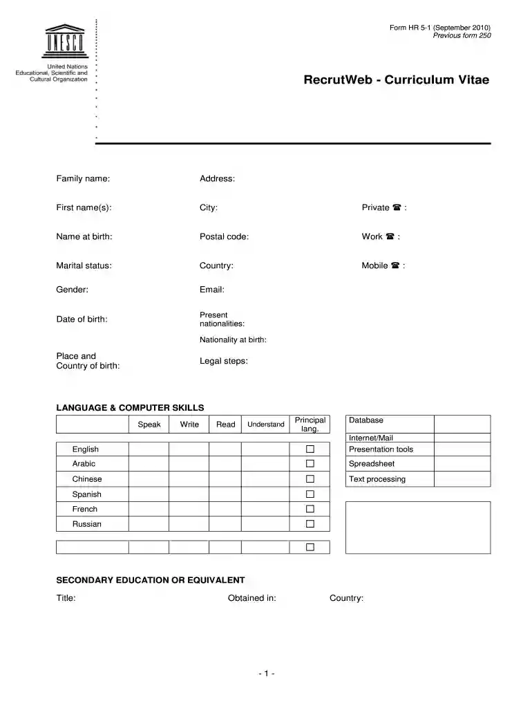 please upload your most recent completed per un staff only Preview on Page 1