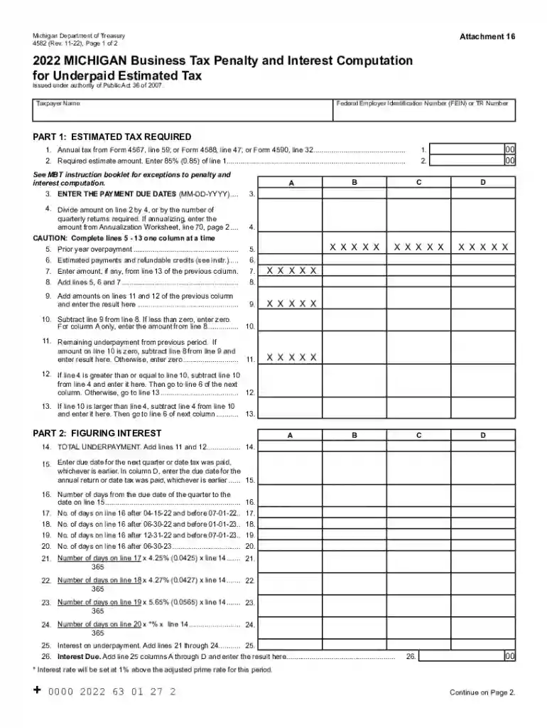 michigan 4582 form Preview on Page 1