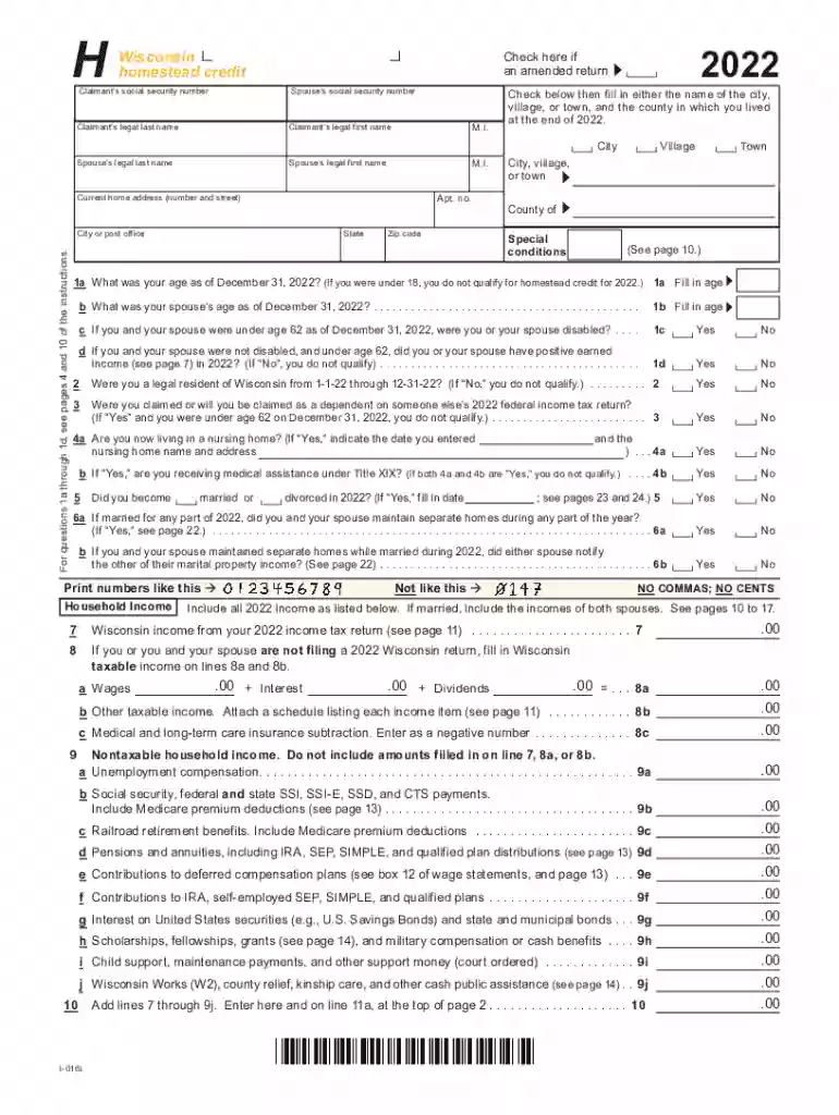 wisconsin schedule h form Preview on Page 1