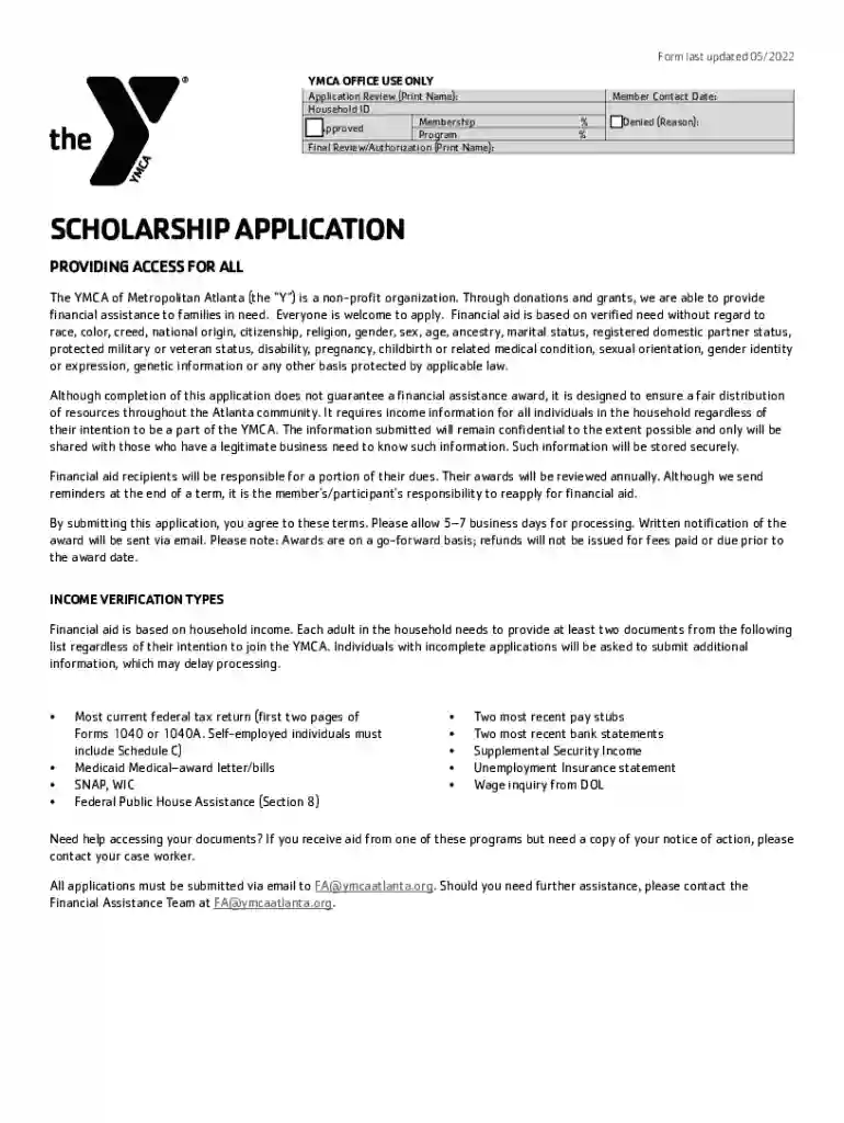 Membership Application 2-15 - YMCA of the Inland Northwest Preview on Page 1