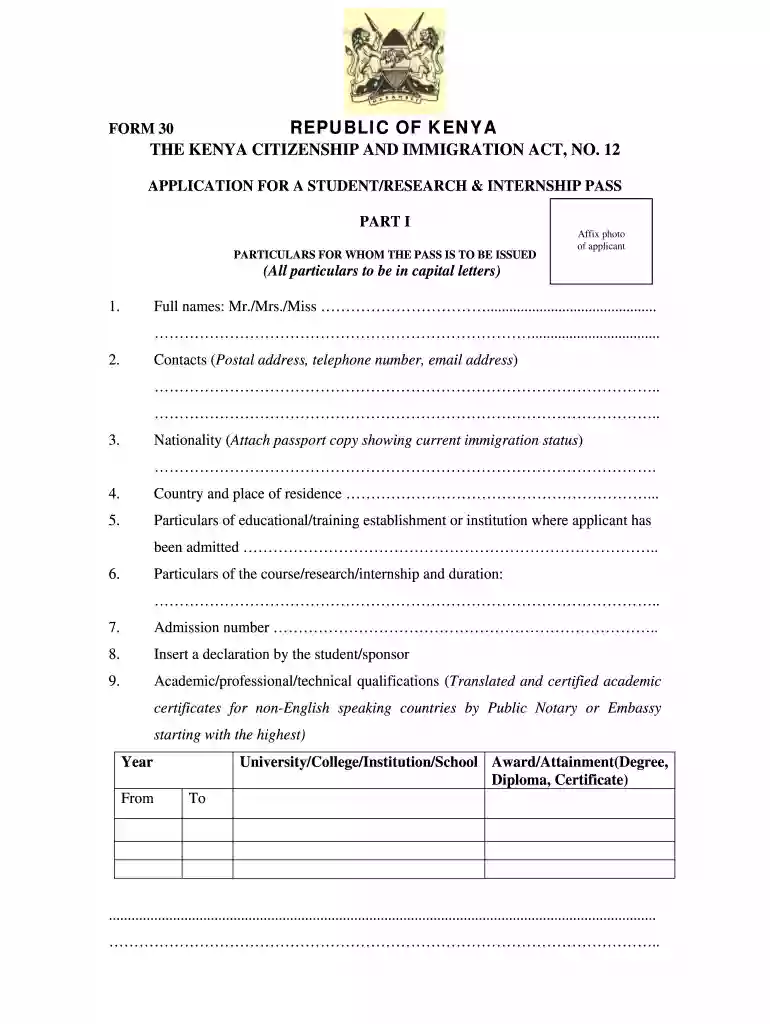 form 30 application form download Preview on Page 1