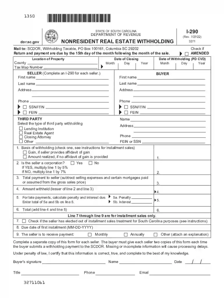 sc form i 290 Preview on Page 1