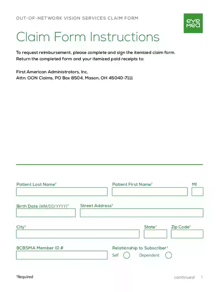 PBEM Claim Form 1 Preview on Page 1